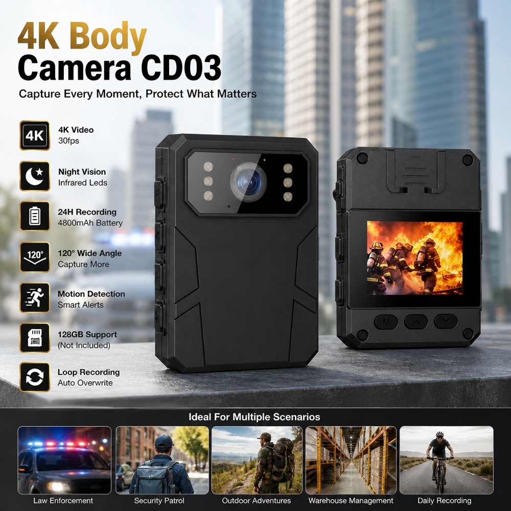 Compact Camera Mirrorless - Câmera Corporal Policial 1080P DVR com