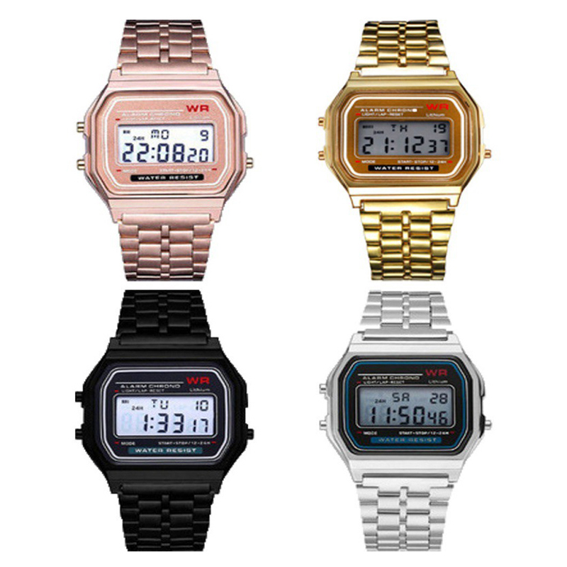 Led relógio de banda de aço in - Electronics Gadgets For Men avaliação e preço