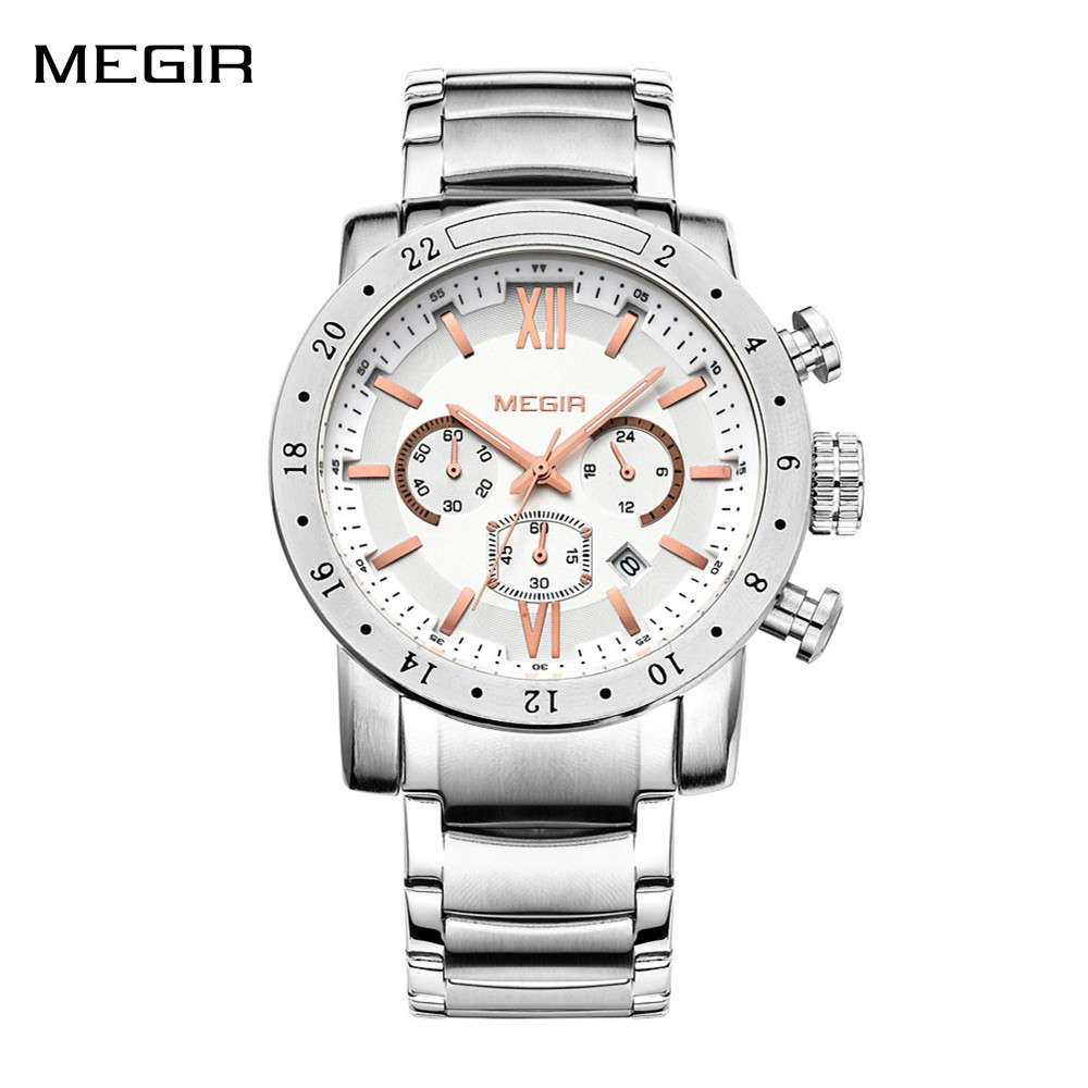 Megir relógios casuais de aço  - Electronics Gadgets For Men avaliação e preço